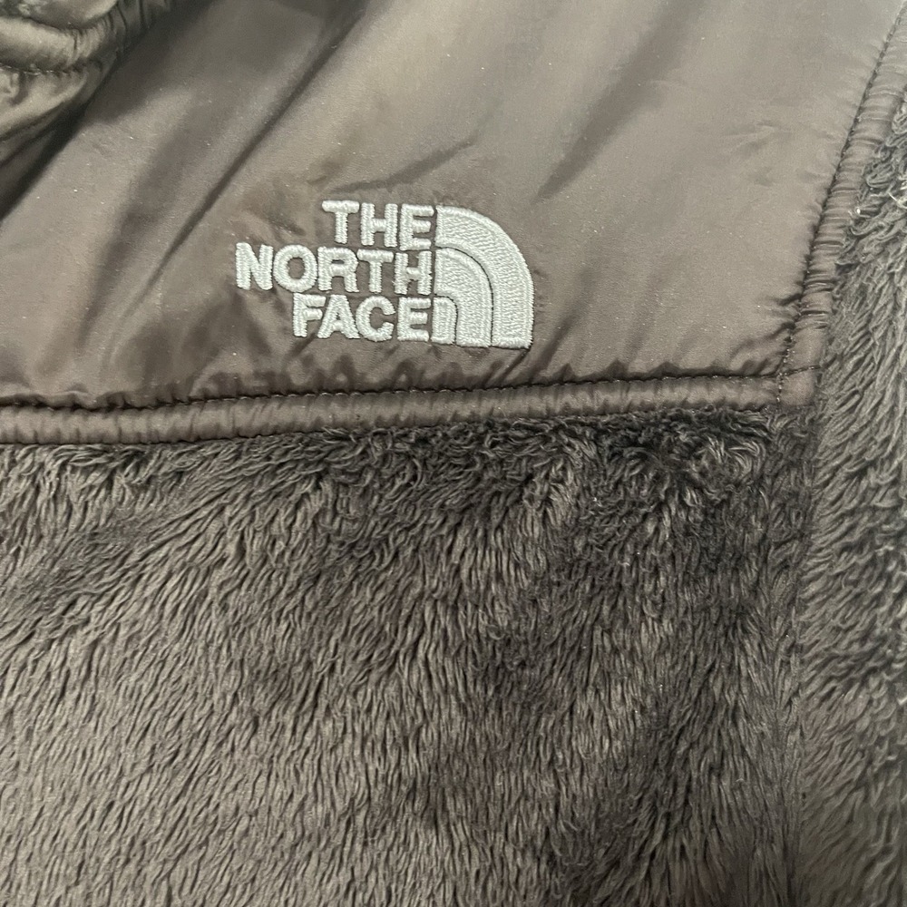 North Face Jacket Womens Medium Brown Fleece Full Zip Hooded Outdoors Coat Warm - Picture 3 of 11